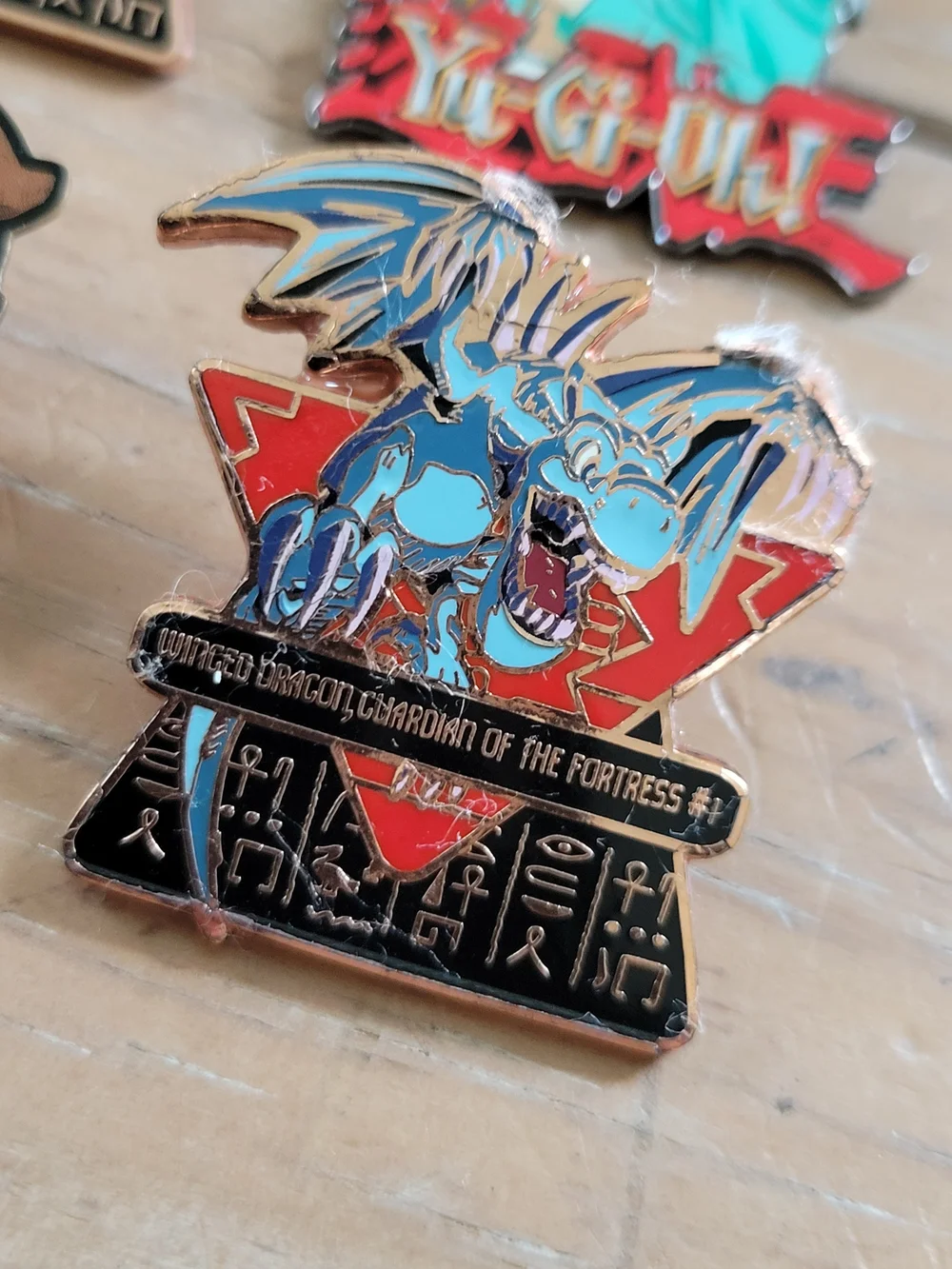 Set Of 8 2003 Yu-Gi-Oh! Lapel Pins + 2003 1st Ediion Keychain With Lanyard